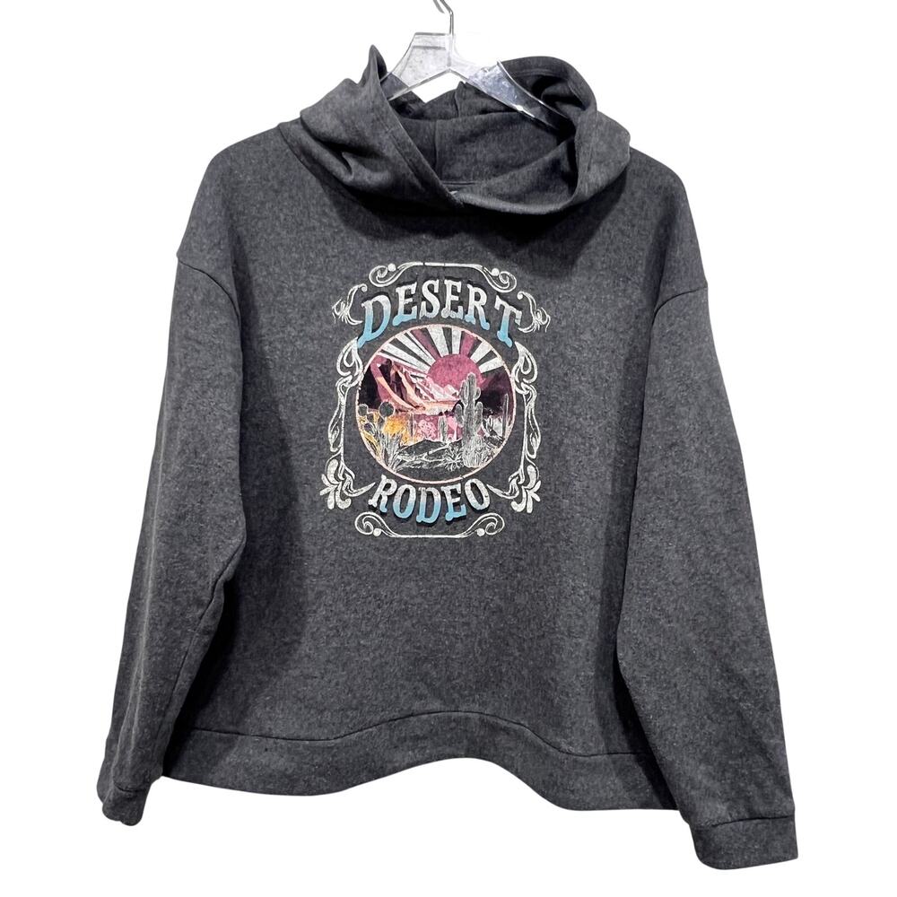 Vintage America XL Hoodie Sweatshirt Desert Rodeo Cowgirl Western Boho Graphic